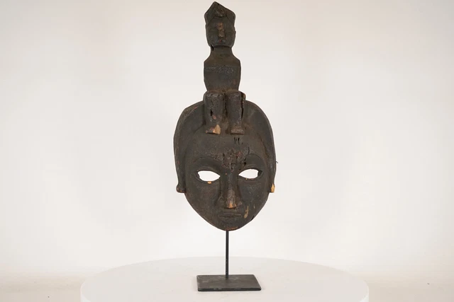 Ibibio Mask with Seated Figure 19" - Nigeria - African Art 2