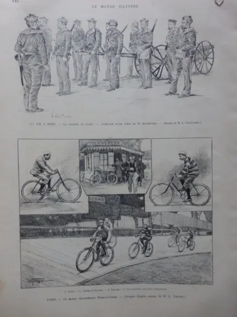 1893 Ciclismo Velocipede Gara Terront Vincitore 2 Giornali Antichi