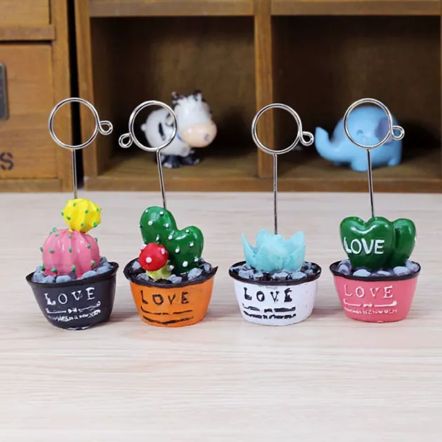 Picture Clip Card Holder Photo Frame Message Folder Simulation Cactus Bonsai