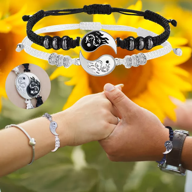 Pulseras Best Friend 2 pulseras de cuerda ajustables yin y yangs a juego para