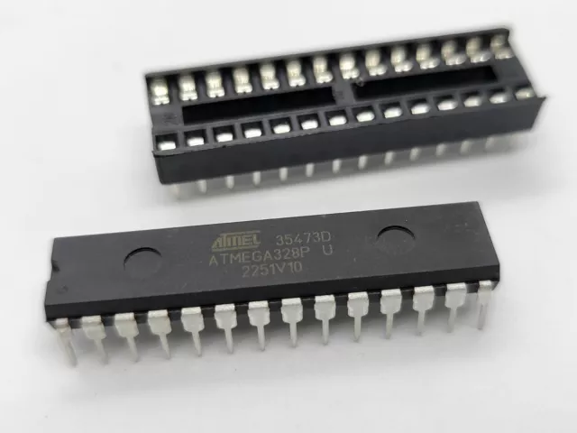 Microcontrôleur ATMEGA328P-PU 8 bits 32K + Support DIP-28 - Arduino, DIY...