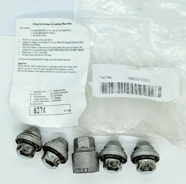 GENUINE HYUNDAI LOCKING WHEEL NUT BOLT KEY SET HEX 19mm LETTER "Q" £27.