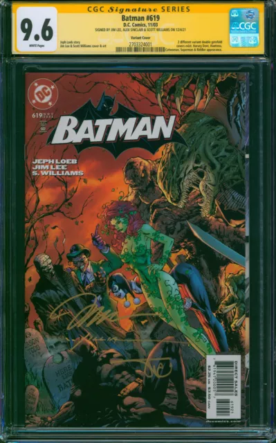 BATMAN 619 CGC 9.6 1st HUSH In Costume JIM LEE SCOTT WILLIAMS SINCLAIR Signed SS