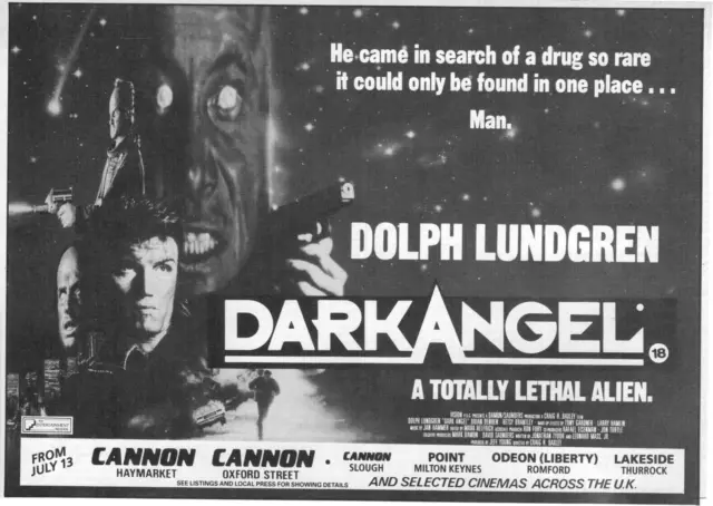 A5 Film Magazine Advert Dark Angel Dolph Lundgren