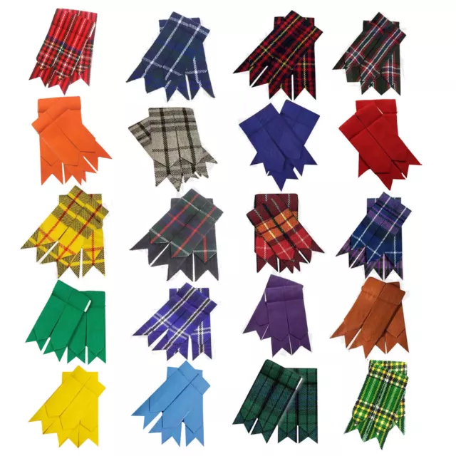 Scottish Kilt Hose Socks Flashes Various Tartans Acrylic Wool - Kilts Flash Men