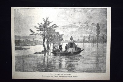 LE INONDAZIONI 1882 ORIGINALE RARA PLACCHETTA IN ED BRENTA/ADIGE: GIURIATI 