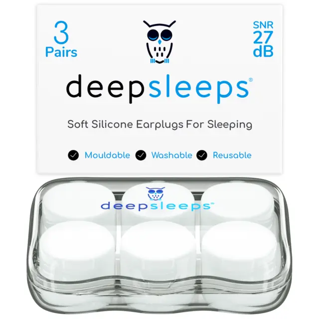 Deep Sleep Ear Plugs Sleep Soft Silicone 3 Pairs Noise Cancelling Earplugs Gel