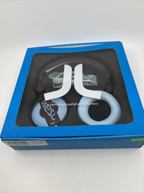 WeSC Stretch Armstrong DJ Headphones *Rare* bag pipe New maroon baby blue S7