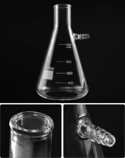 1000ML Buchner Funnel Kit Filter Flask Set, 1L Vacuum Flask 80mm Funnel, Boro... 3