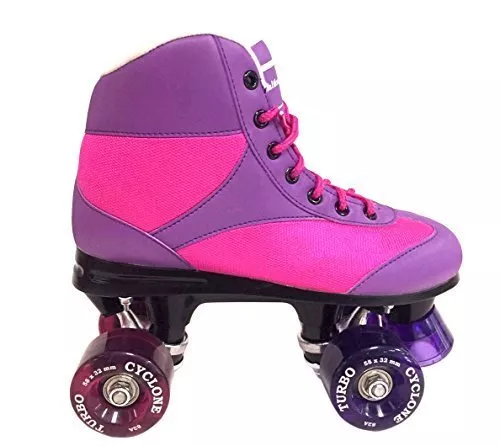 New California Pro Cyclone Girls Womens Quad Roller Skates - Pink/Purple