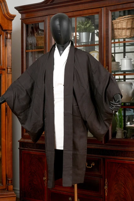 Dear Vanilla Japanese Silk Haori Jacket Men's Kimono Authentic Japan Vintage