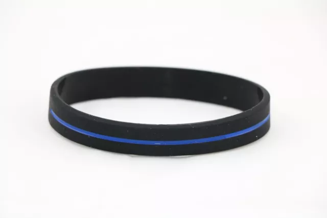 2 x Armband Silikon unisex Größe thin blue line dünne blaue Linie Polizei