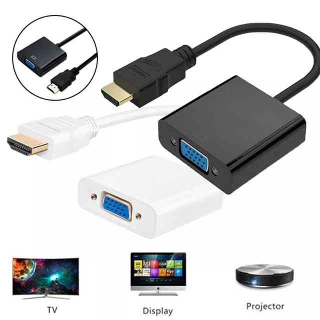 Adaptateur De Convertisseur De Câble Vidéo Hdmi Mâle Vers Vga Femelle Pour #