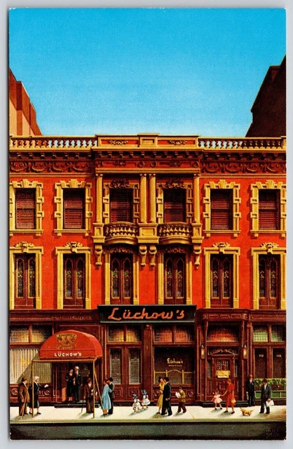 New York City Newc York Luchows Restaurant Downtown Streetview Chrome Postcard