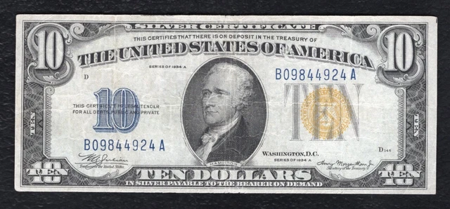 Fr. 2309 1934-A $10 Ten Dollars “North Africa” Silver Certificate Very Fine