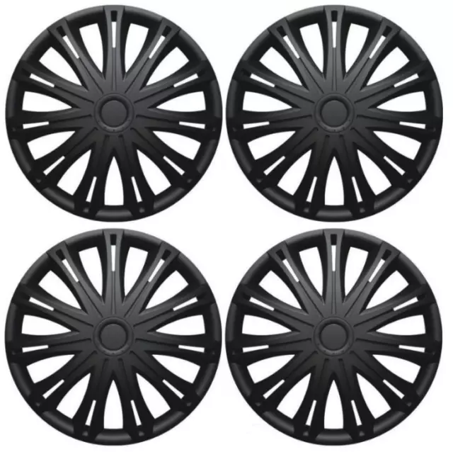Copri mozzo coprimozzo copriruota multiraggio 16" neri set di 4 ABS PLSTIC