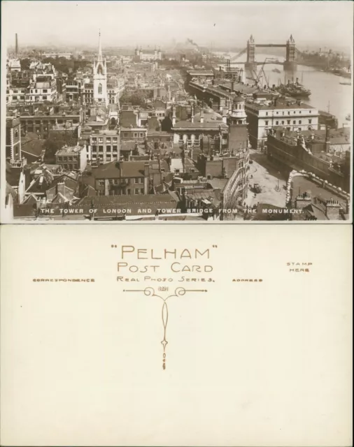 Tower of London & Bridge From The Monument Real Photo RP 6291