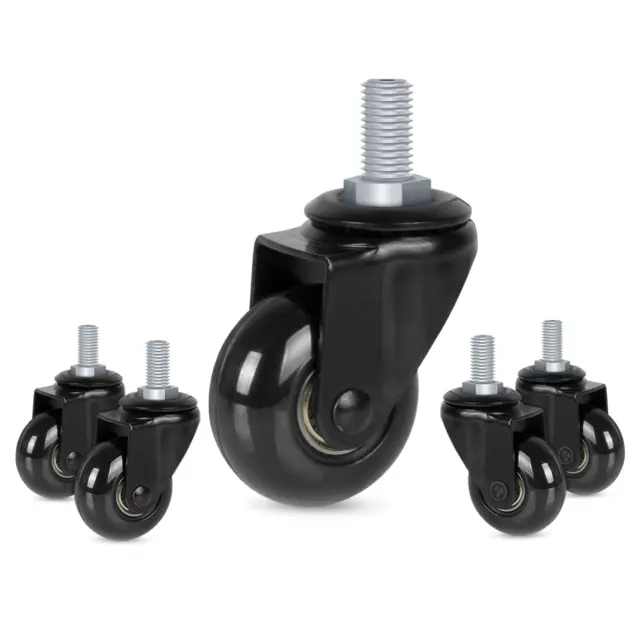 Hirate 5 Pack Office Chair Casters with 3/8"-16UNC Threaded Stem(English Unit),