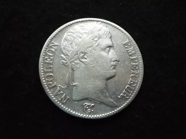 5 Francs premier Empire, Napoléon Empereur 1812 I, argent TB+.