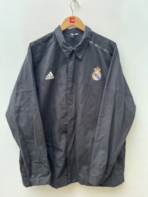 Real Madrid Adidas Zne Cotton Football Jacket Top Overcoat 2017/18 Size XL PTP27