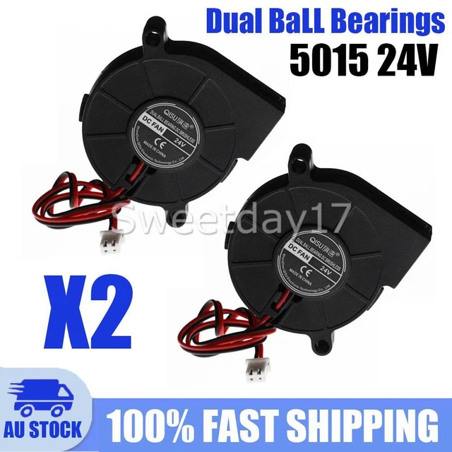 24V Ball Bearings 5015 Blower Cooling Fan 2 Pin Brushless DC Cooler 3D Printer