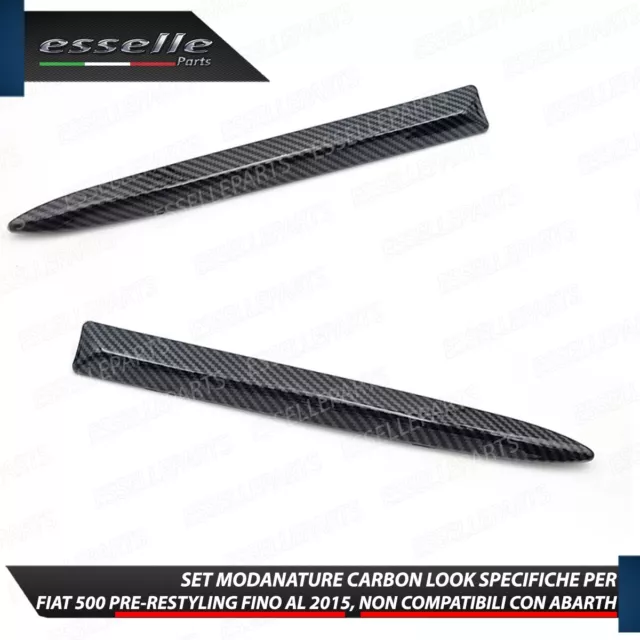 Set Modanature Carbon Look Paraurti Anteriore Fiat 500 Pre-Restyling Fino A 2015 3