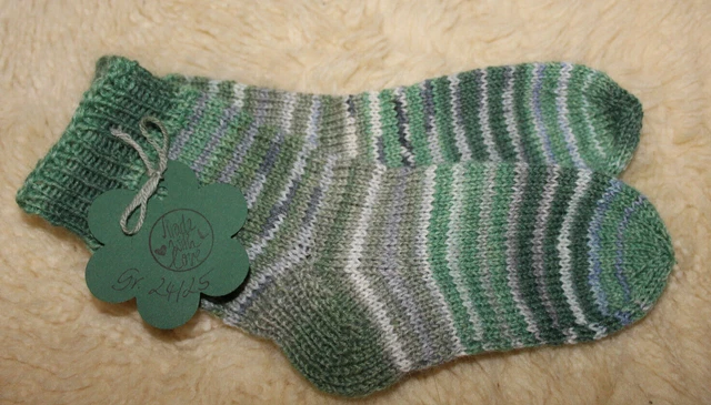 Socken handgestrickt Gr. 24 / 25  Markenwolle Strümpfe Regia Schachenmayr Gründl