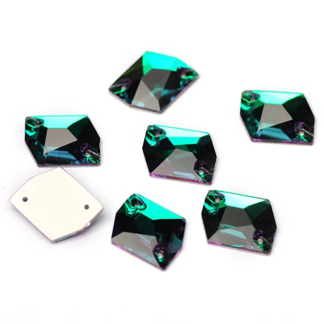 Emerald Cosmic Flatback Rhinestone Sewing Strass Sew On Crystal Glass Stones