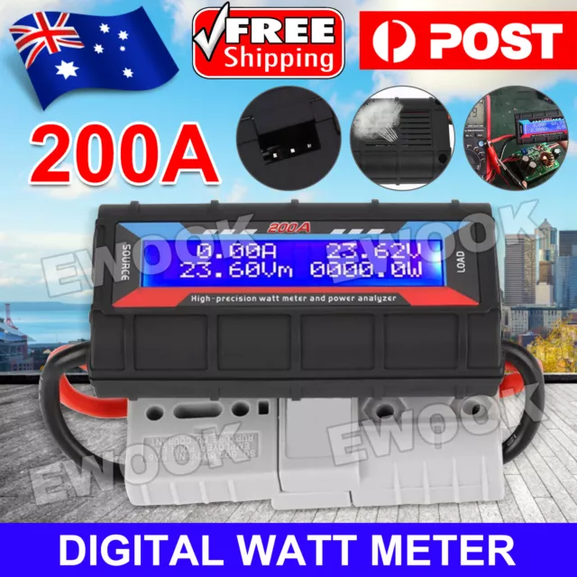 200AMP Volt Watt Meter Digital DC Caravan Solar Power Analyzer Anderson 12V