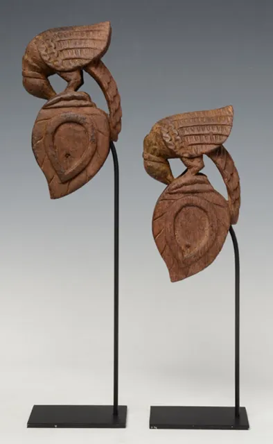 Early 20th Century, A Pair of Burmese Wooden Textile Tools in The Form of Bird 8