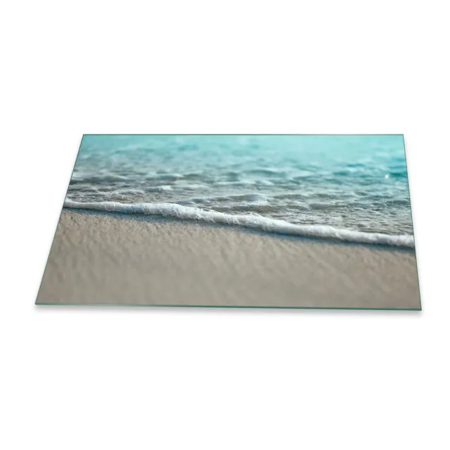 Placa de cubierta de cocina Ceran 1 pieza 90x52 azul mar cubierta vidrio protección contra salpicaduras decoración