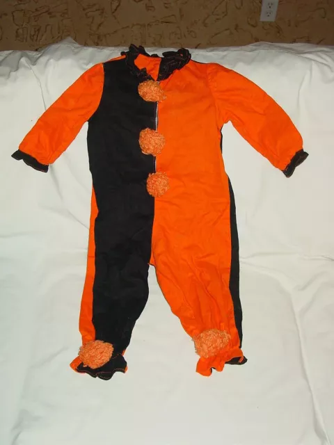 Vintage Collectible Childs Halloween Costume Clown Harlequin Outfit Suit Decor