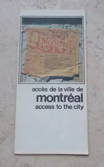 Ancien livret Carte Routière Touristique Accès Ville MONTREAL vintage Canada 66