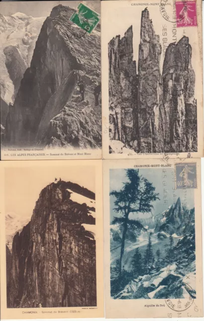 Lot of 4 Antique Old Postcards CHAMONIX MONT-BLANC 8