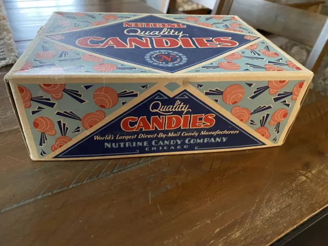 Vintage Nutrine Quality Candies Chicago Candy Company Box No Candy Advertisement 2