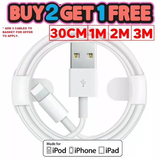 USB For Apple iPhone Long Charger Fast Cable USB Lead 6 7 8 X XS XR 11 12 13 14