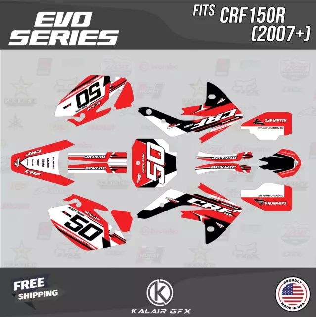 Graphics Kit for Honda CRF150R (2007-2023) CRF 150R Evo - Red-Shift