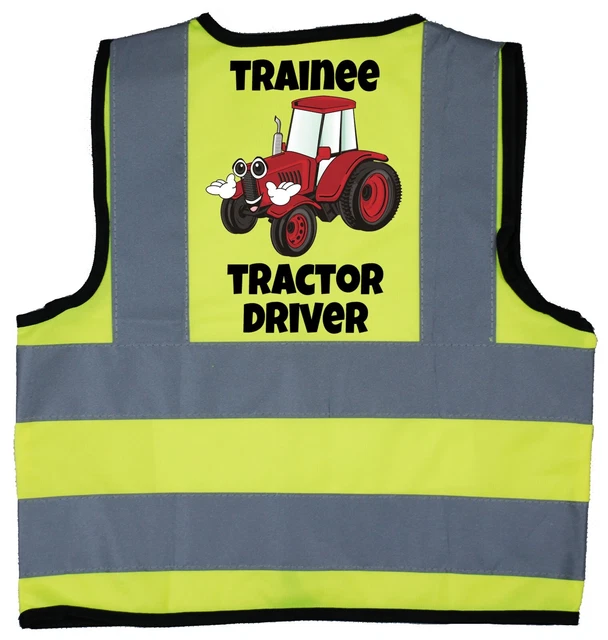 Giacca di sicurezza Hi Vis Hi Vis Trattore Rosso Foto Bambino Bambini Hi Vis Agricoltore