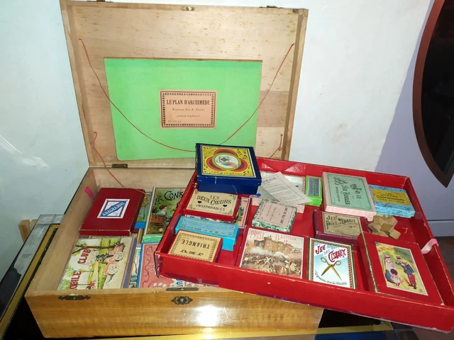 ANCIEN COFFRET COFFRE boite Jeux Nouveaux Réunis divers jeux NK PARIS