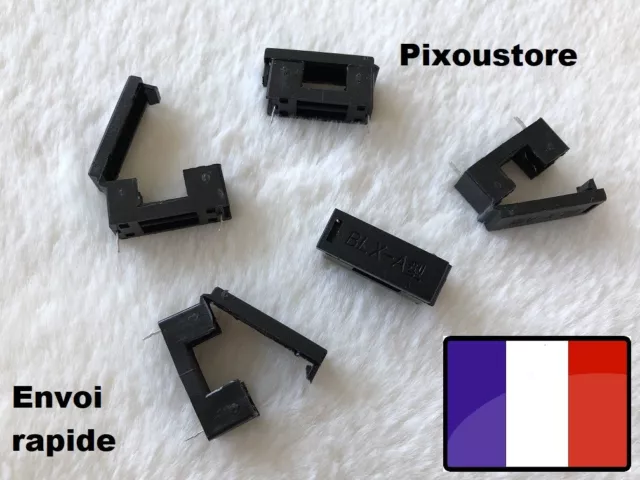 Porte fusible pour fusibles 5 x 20 mm support en plastique noir pour PCB - BLX-A