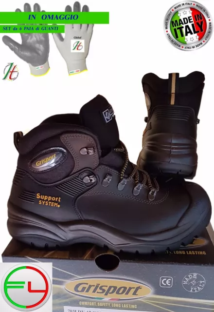 Scarpa Calzature Lavoro Antinfortunistica Grisport 703 Cortina  Guanti Lavoro