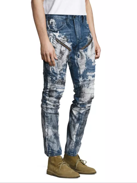 NWT PRPS Goods JAPAN Demon Slim Men Jeans 36 x 32 Faded DISTRESSED Printed $450 2