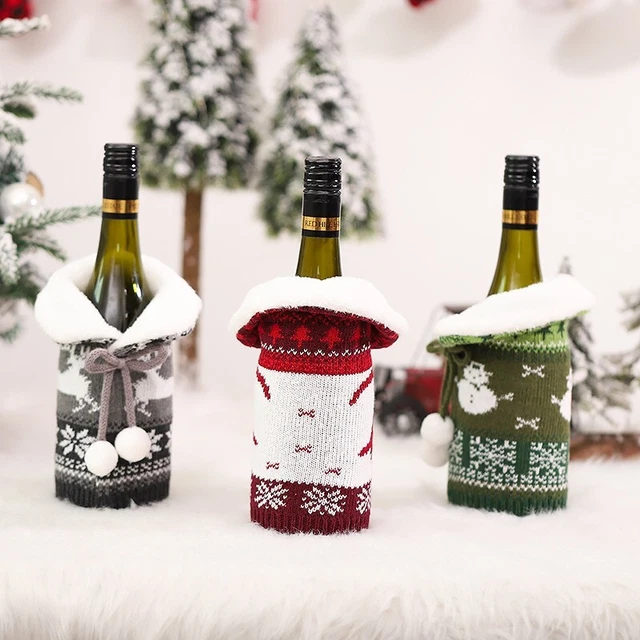 Cubierta de botella decoración navideña tela espumosa mesa regalo de Navidad