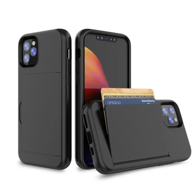Double Protect Cover Case Hülle Silikon / Hard Case Handy Schutz mit Kartenfach