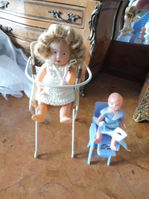 lot de petites  chaises  haute   pour maison de poupées anciennes