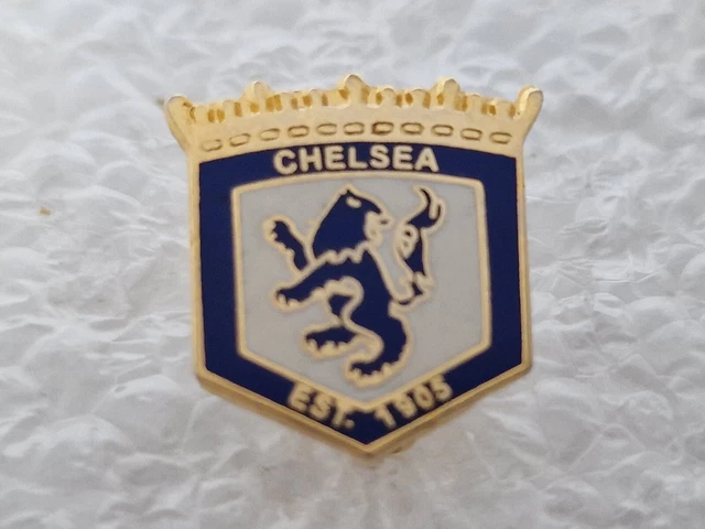 Ancien insigne épingle bouclier à crête de lion Chelsea FC Stamford