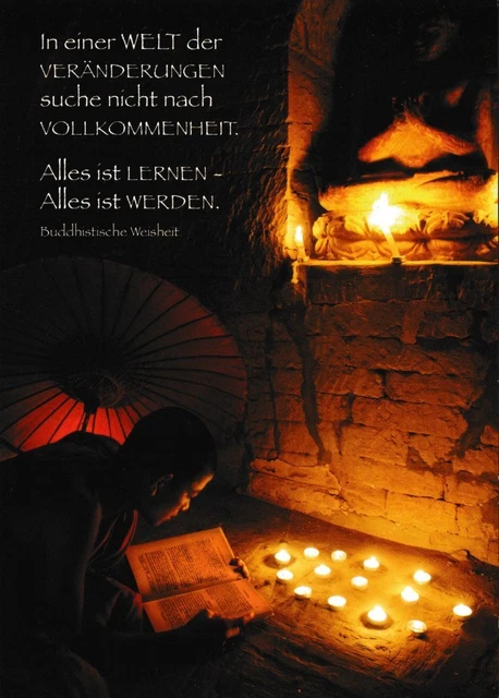 Buddhistische Postkarte "In einer Welt der Veränderungen suche nicht nach ..."