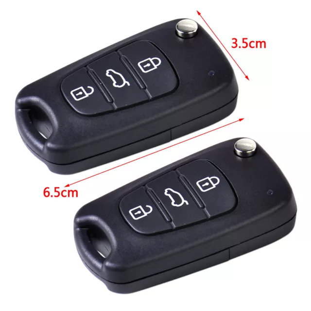 2X Boîtier coque 3 Buttons clé plip FOB pour Kia Rio Sportage Rondo Soul Hyundai