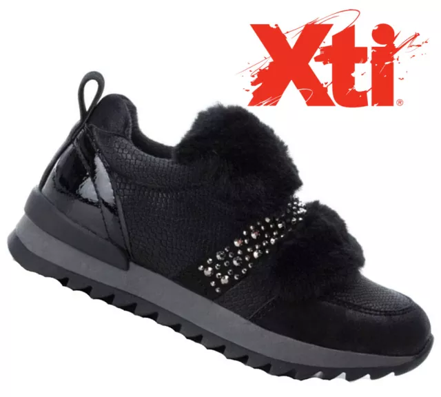 scarpe bambina con pelliccia  XTI sneakers eleganti comode da ragazza 34 36 37