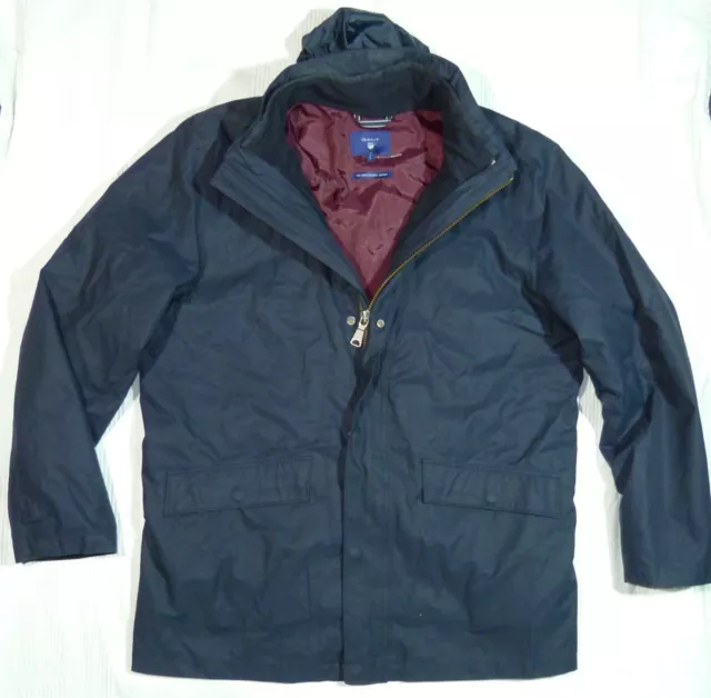 GANT Double Jacket 3 in 1 warme Jacke Mantel  Herren gr. L Blau Kapuze